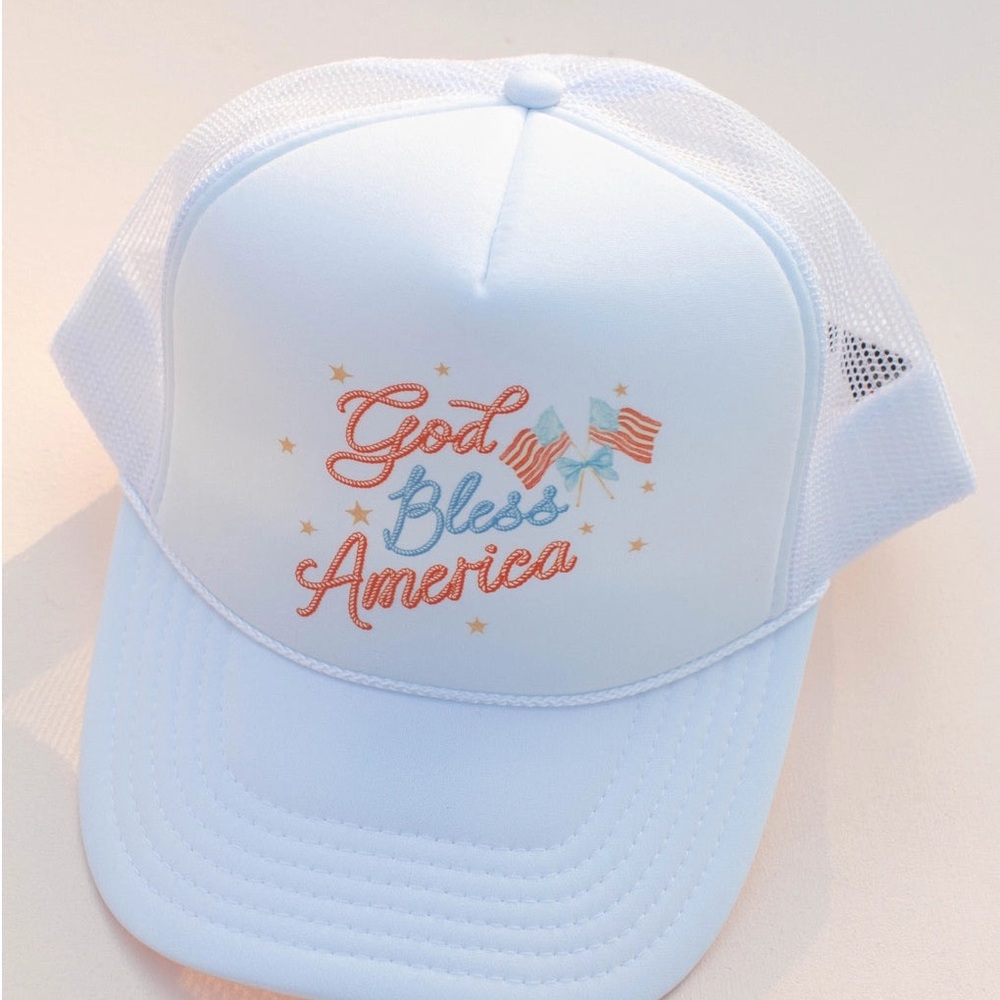 Patriotic Trucker Hat - white